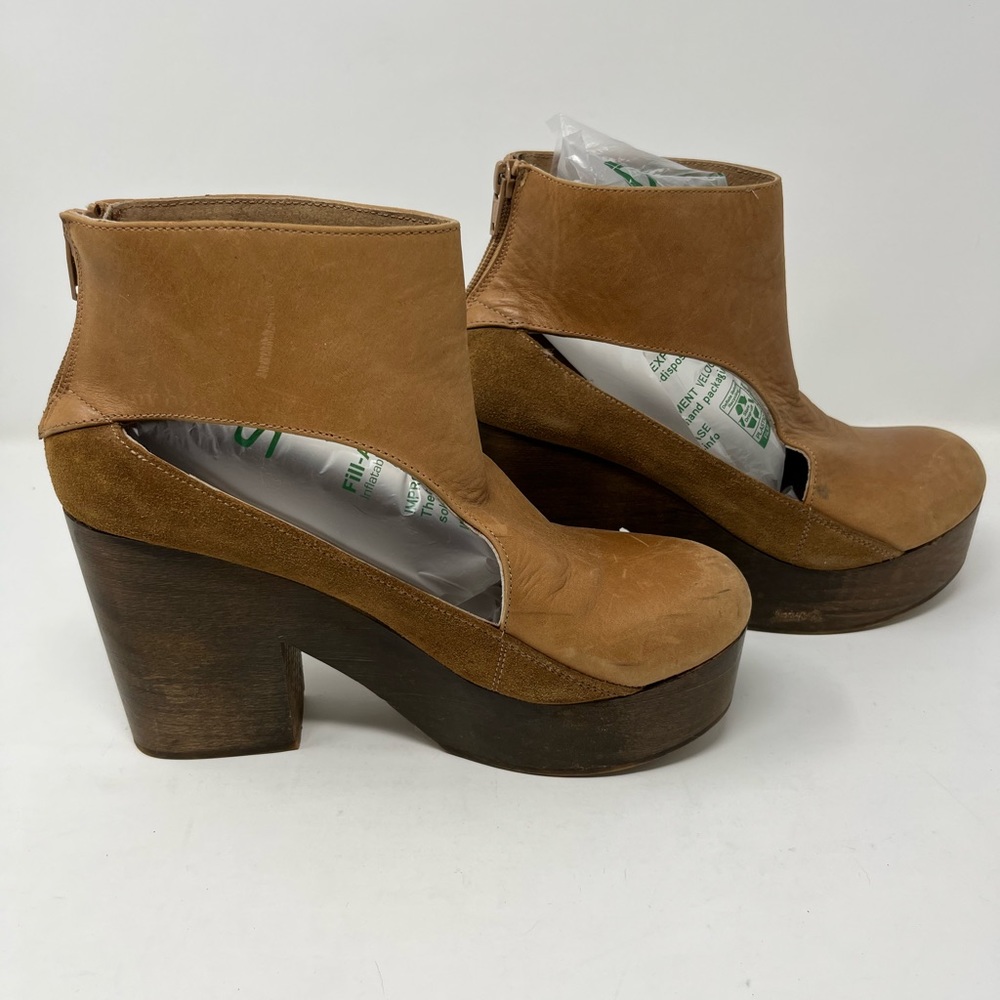 Free People Tan Leather Mules